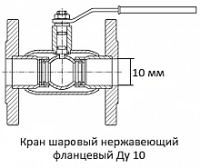 Кран шаровый нержавеющий фланцевый Ду 10