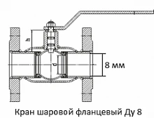 Кран шаровой чугунный фланцевый Ду 8